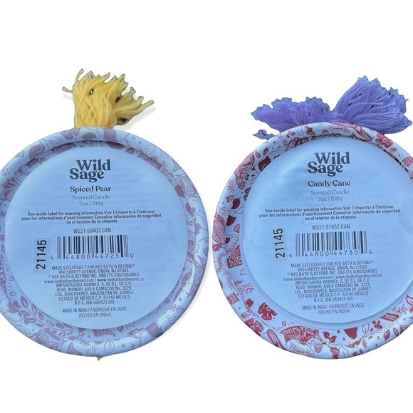 NWT Wild Sage Winter Holiday Dual Candle Set - Picture 4 of 8